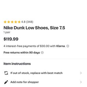 Nike Kids Dunk Low Sneakers in White and Black